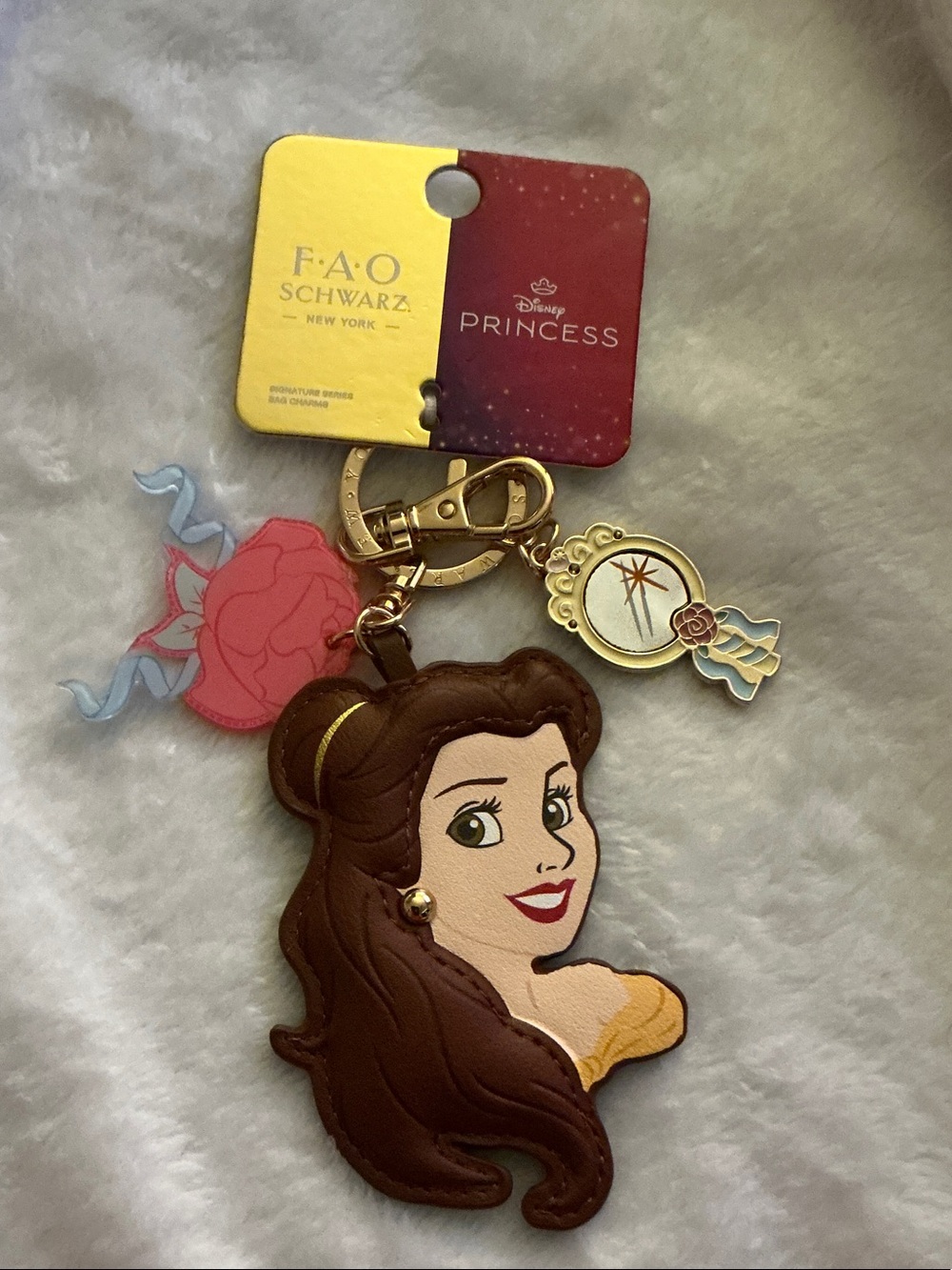 Disney x FAO Schwarz (Beauty & The Beast Belle Keychain & Lip Gloss) 2 pieces.